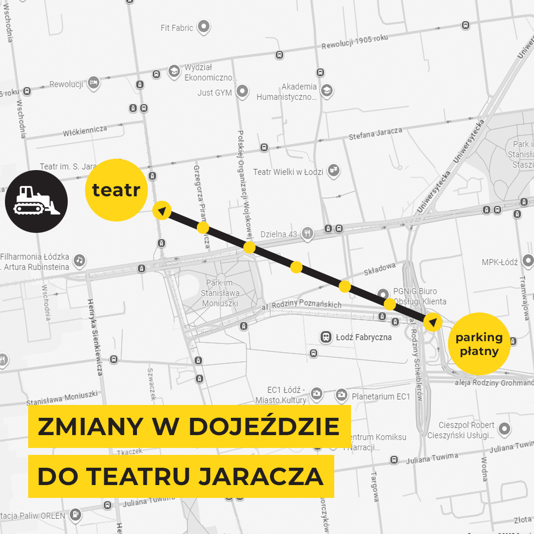zmiany w dojeździe do Teatru Jaracza