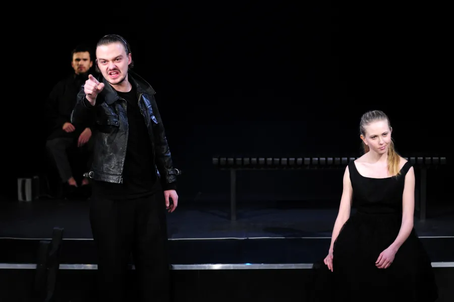 zdjęcie ze spektaklu Barbelo, o psach i dzieciach, fot. Greg Noo-Wak