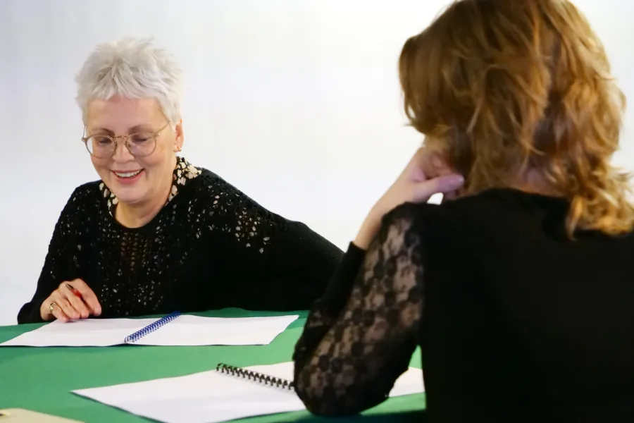 próba do spektaklu Gra w Strindberga, Agnieszka Kowalska, Sara Lityńska, fot. Marcin Nowak