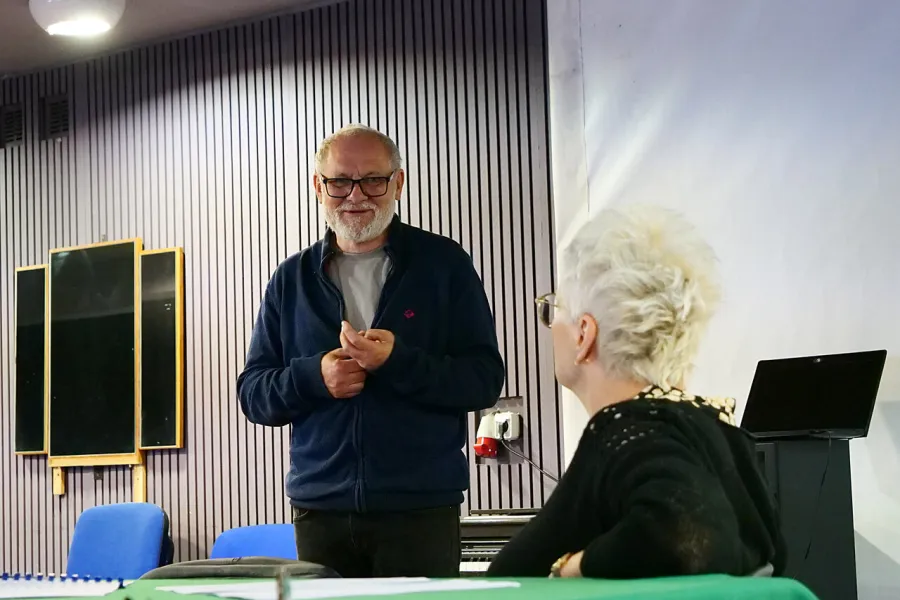 próba do spektaklu Gra w Strindberga, Robert Latusek, Agnieszka Kowalska, fot. Marcin Nowak