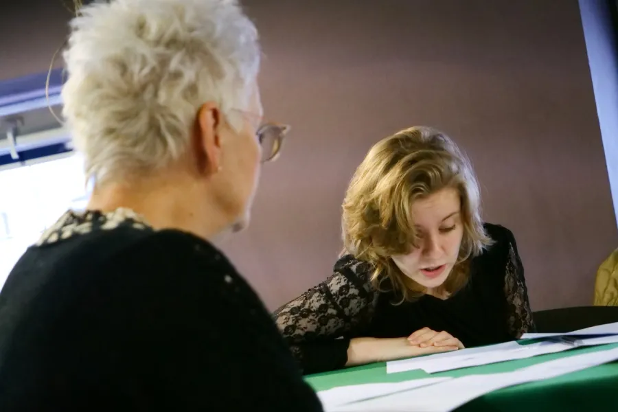 próba do spektaklu Gra w Strindberga, Agnieszka Kowalska, Sara Lityńska, fot. Marcin Nowak