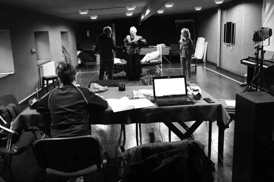 próba spektaklu Gra w Strindberga, fot. Marcin Nowak