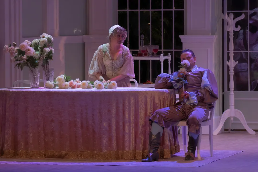 „Świętoszek", na zdjęciu: Iwona Karlicka,Marek Nędza, fot. Mikołaj Pływacz