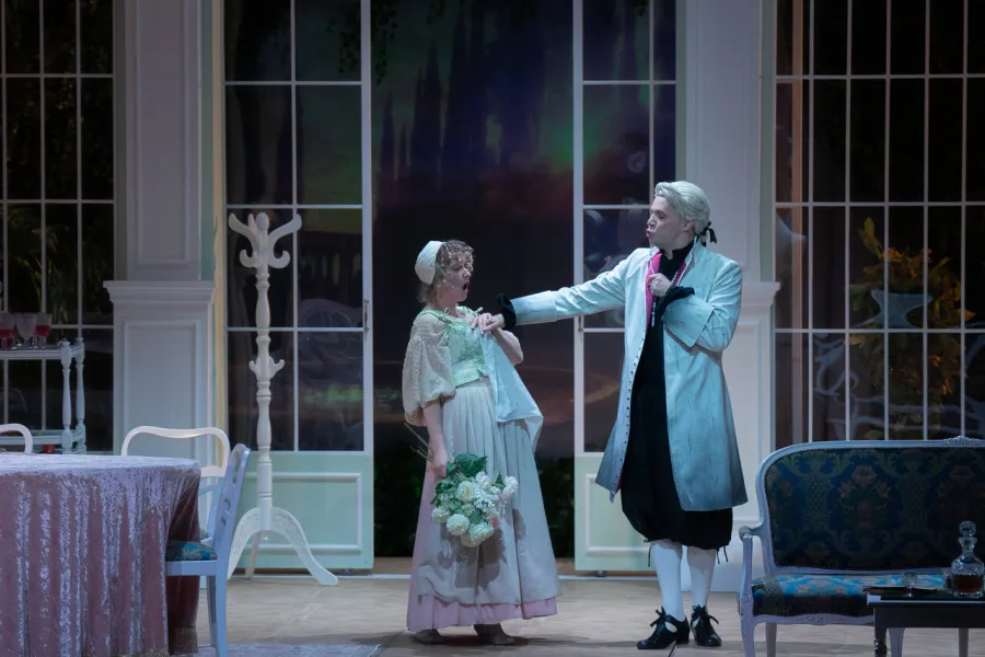 „Świętoszek", na zdjęciu: Iwona Karlicka, Łukasz Stawowczyk, fot. Mikołaj Pływacz