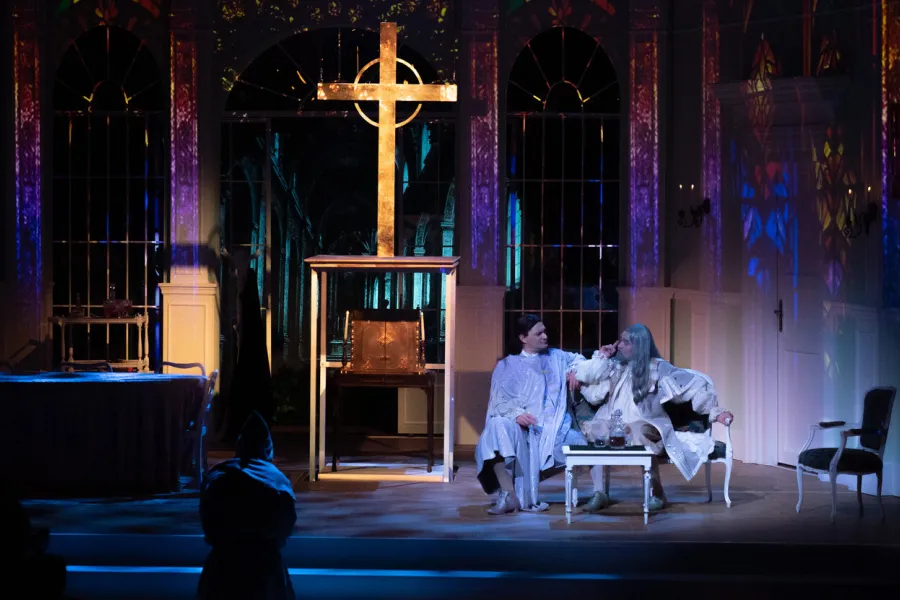 „Świętoszek", na zdjęciu: Marcin Włodarski, Dariusz Bereski, fot. Mikołaj Pływacz